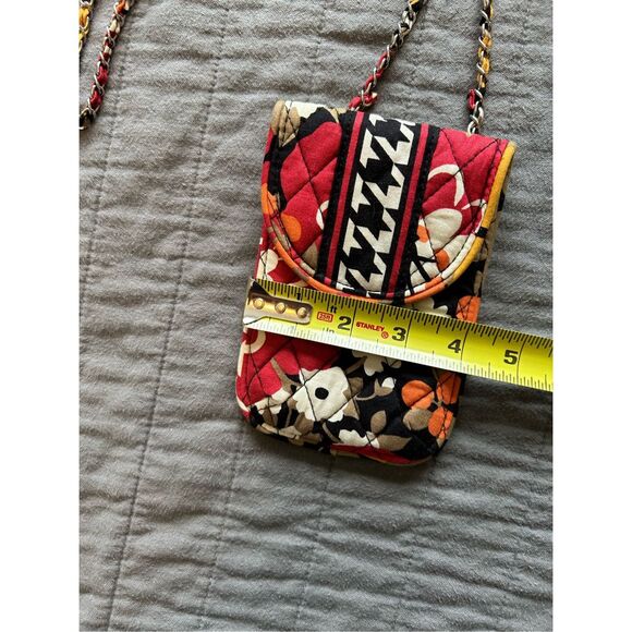 VERA BRADLEY CROSSBODY Bittersweet  CELL PHONE BAG SILVERTONE & FABRIC CHAIN RET - Picture 10 of 13